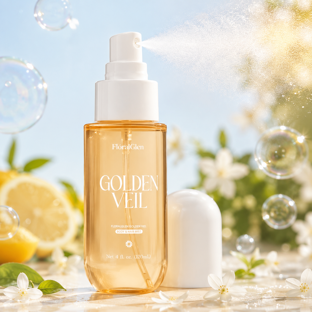 FloralGlen Golden Veil Body & Hair Mist – 120 mL / 4.06 fl oz