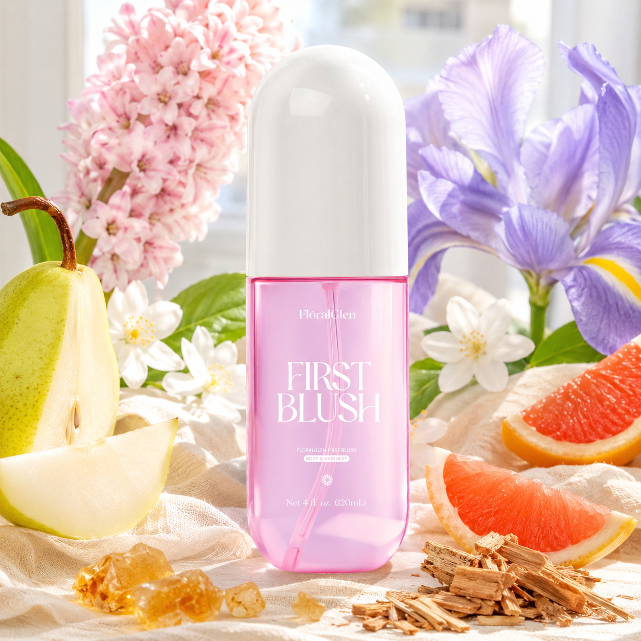 FloralGlen First Blush Body & Hair Mist – 120 mL / 4.06 fl oz