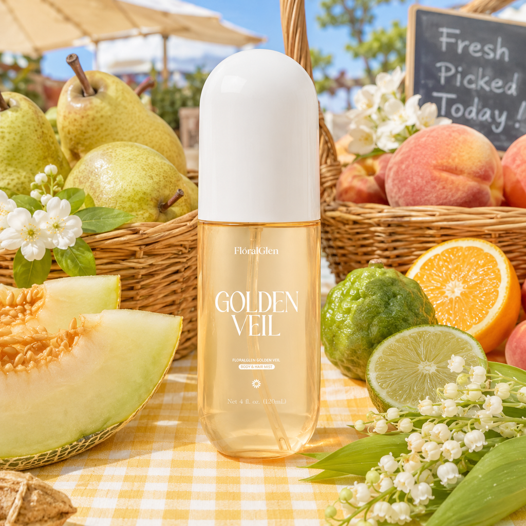FloralGlen Golden Veil Body & Hair Mist – 120 mL / 4.06 fl oz