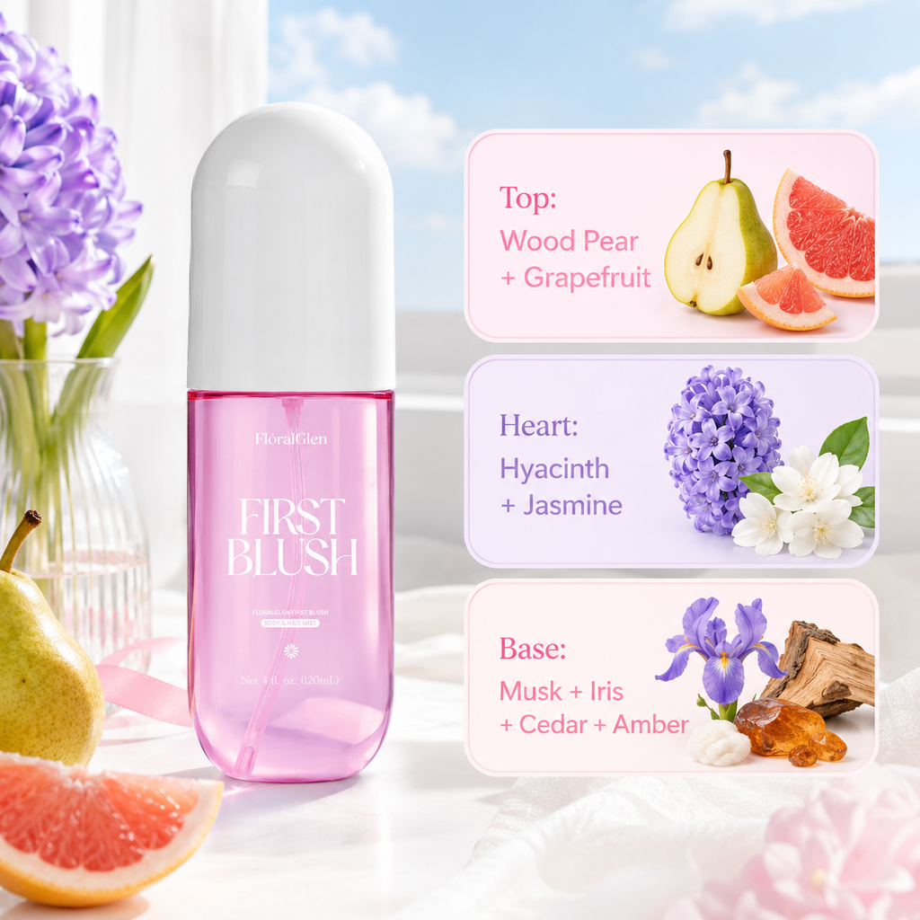FloralGlen First Blush Body & Hair Mist – 120 mL / 4.06 fl oz