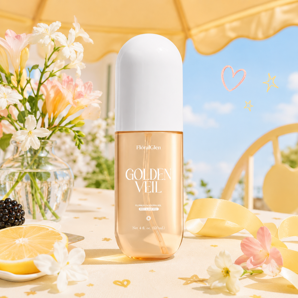 FloralGlen Golden Veil Body & Hair Mist – 120 mL / 4.06 fl oz